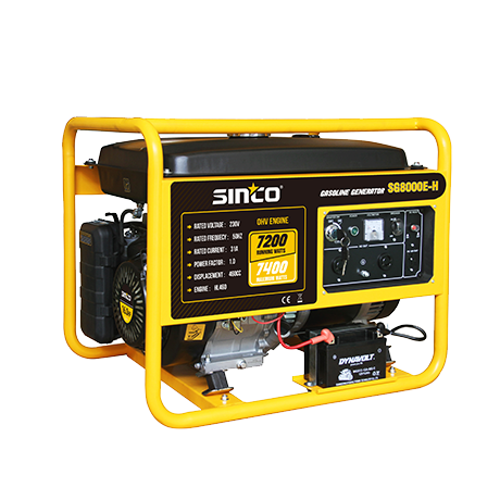 8kw OHV 4 temps, refroidi par air, silencieux, générateur d'essence/essence monocylindre